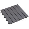 HomeDecking Tiles 10 pcs Gray Wash 11.8"x11.8" Solid Acacia Wood