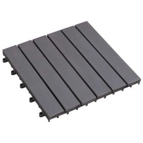 HomeDecking Tiles 10 pcs Gray Wash 11.8"x11.8" Solid Acacia Wood