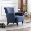 Armchair Modern Accent Sofa Chair with Linen surface,Leisure Chair with solid wood feet for living room bedroom Studio,Blue