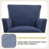 Armchair Modern Accent Sofa Chair with Linen surface,Leisure Chair with solid wood feet for living room bedroom Studio,Blue