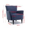 Armchair Modern Accent Sofa Chair with Linen surface,Leisure Chair with solid wood feet for living room bedroom Studio,Blue