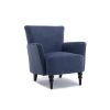 Armchair Modern Accent Sofa Chair with Linen surface,Leisure Chair with solid wood feet for living room bedroom Studio,Blue