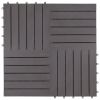 HomeDecking Tiles 10 pcs Gray Wash 11.8"x11.8" Solid Acacia Wood