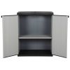 Garden Storage Cabinet with 1 Shelf Gray and Black 26.8"x15.7"x33.5"