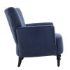 Armchair Modern Accent Sofa Chair with Linen surface,Leisure Chair with solid wood feet for living room bedroom Studio,Blue