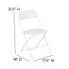 Herculesï¿½ï¿½ï¿½ Series Plastic Folding Chair - White - 650LB Weight Capacity Comfortable Event Chair - Lightweight Folding Chair -