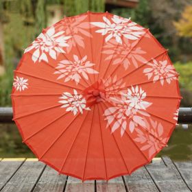 Hanfu Ancient Style Silk Cloth Oiled Paper Umbrella Rainproof And Sun Protection (Option: 4style-82cm Diameter+Chinese Knot)