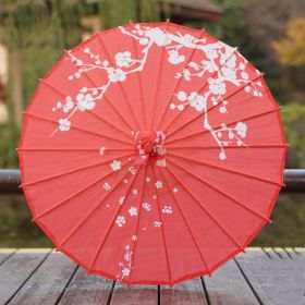 Hanfu Ancient Style Silk Cloth Oiled Paper Umbrella Rainproof And Sun Protection (Option: 5style-82cm Diameter+Chinese Knot)