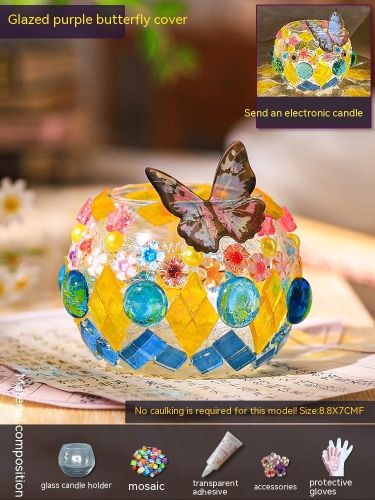 Handmade Diy Mosaic Candlestick Material Package