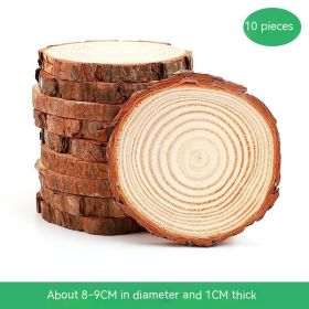 Annual Round Wood Piece Diy Decorative Painting (Option: 8to9cm Thick 1cm10 Pieces)