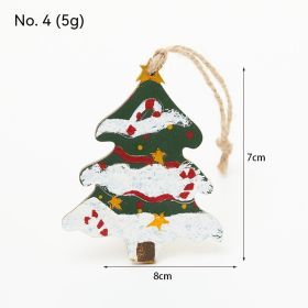 Wooden Christmas Tree Pendant Table Decoration Mini Retro Decorations (Option: 4)