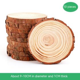 Annual Round Wood Piece Diy Decorative Painting (Option: 9to10cm Thick 1cm10 Pieces)