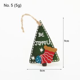 Wooden Christmas Tree Pendant Table Decoration Mini Retro Decorations (Option: 5)