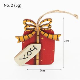 Wooden Christmas Tree Pendant Table Decoration Mini Retro Decorations (Option: 2)