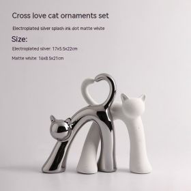 Creative Wine Cabinet Decoration Cat (Option: Silver Ornaments)