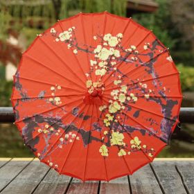 Hanfu Ancient Style Silk Cloth Oiled Paper Umbrella Rainproof And Sun Protection (Option: 9style-82cm Diameter+Chinese Knot)