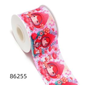 Animal Cartoon Ribbon Printing Ribbon Thermal Transfer Ribbon Flower Diy Ribbon Roll (Option: Style 86255-22mm-50yards)