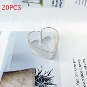 Flame Retardant Plastic Tealight Heart-shaped Round Candle Shell Plastic Candle Cup Candlestick Container (Option: 2x4cm Love Heart Candle Cup-20PCS)