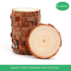 Annual Round Wood Piece Diy Decorative Painting (Option: 6to7cm Thick 1cm10 Pieces)