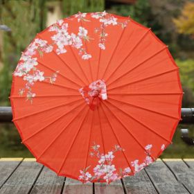 Hanfu Ancient Style Silk Cloth Oiled Paper Umbrella Rainproof And Sun Protection (Option: 6style-82cm Diameter+Chinese Knot)