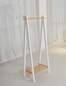 Children's Solid Wood Hangers Household Drying Racks Floor-to-ceiling (Option: Wood color)