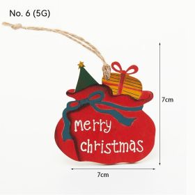 Wooden Christmas Tree Pendant Table Decoration Mini Retro Decorations (Option: 6)