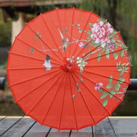 Hanfu Ancient Style Silk Cloth Oiled Paper Umbrella Rainproof And Sun Protection (Option: 7style-82cm Diameter+Chinese Knot)