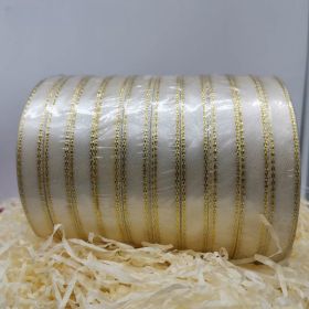 Double Gold Edge Satin Ribbon Gift Package Ribbon Decorative Band Korean Style Handicraft DIY Material Ribbon (Option: Yellow-6mm 25yards)