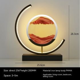 Chinese Style Decorative Glass Hourglass Table Lamp (Option: Red makeup wrapped in black-Remote control switch-UK)