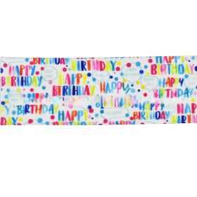 Printed Ribbon Hair Accessories Dacron Ribbon Gift Ribbed Band Holiday Happy Birthday Ribbon (Option: Wine Red-38mm)