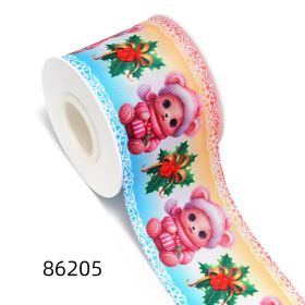 Christmas Printing Thermal Transfer Flower Diy Ribbon Roll (Option: Style 86205-25mm-50yards)