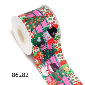 Christmas Printing Thermal Transfer Flower Diy Ribbon Roll (Option: Style 86282-25mm-50yards)