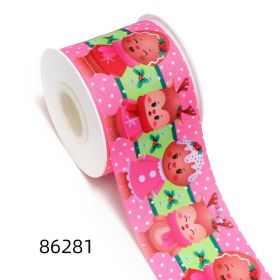 Christmas Printing Thermal Transfer Flower Diy Ribbon Roll (Option: Style 86281-25mm-50yards)