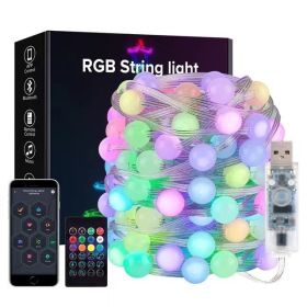 Ball Rubber-covered Wire Holiday Decoration Point Control Atmosphere Colored Lights (Option: Ball Style-20M 132LED)
